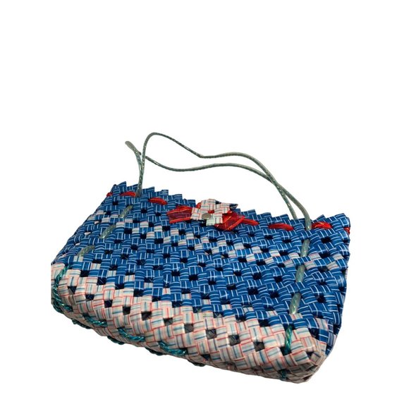 Handmade Homemade Made From Plastic Straws Purse Plastic Tote Handbag Purse Shou - Picture 5 of 5